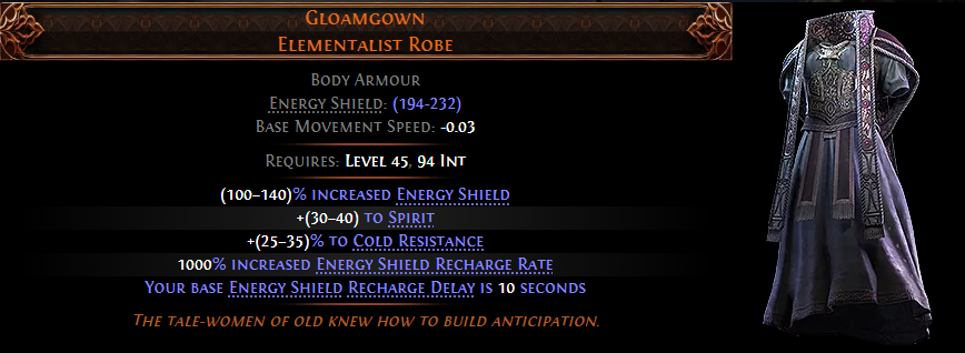 Gloamgown Elementalist Robe